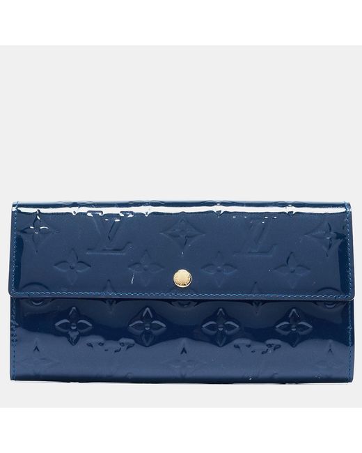 Louis Vuitton Blue Grand Monogram Vernis Sarah Wallet