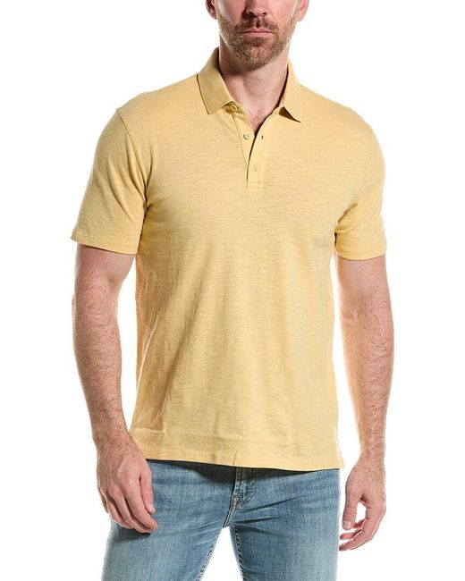 Vince Yellow Slub Polo Shirt for men