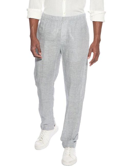 Onia Gray Linen-Blend Pant for men