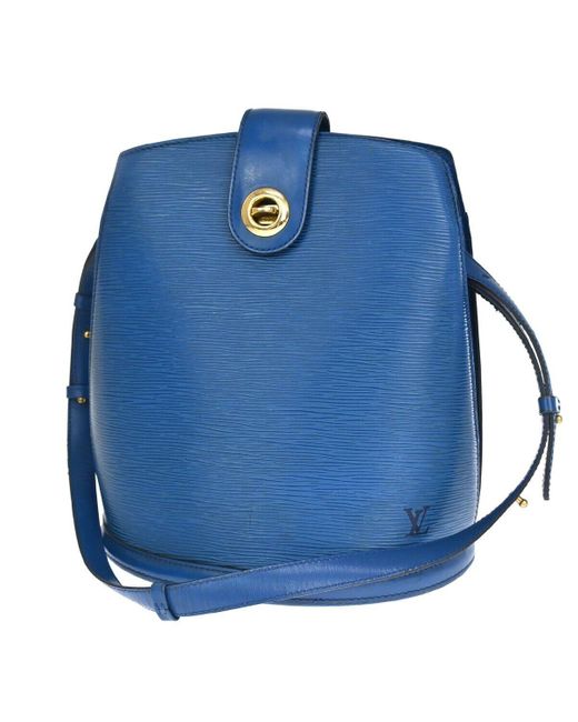 Louis Vuitton Blue Cluny Leather Shoulder Bag (pre-owned)