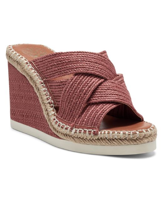 Vince Camuto Pink Bailah Woven Espadrille Wedge Sandals