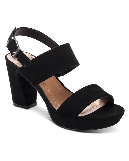 Style & Co. Black Jazminn Faux Suede Ankle Strap Slingback Sandals