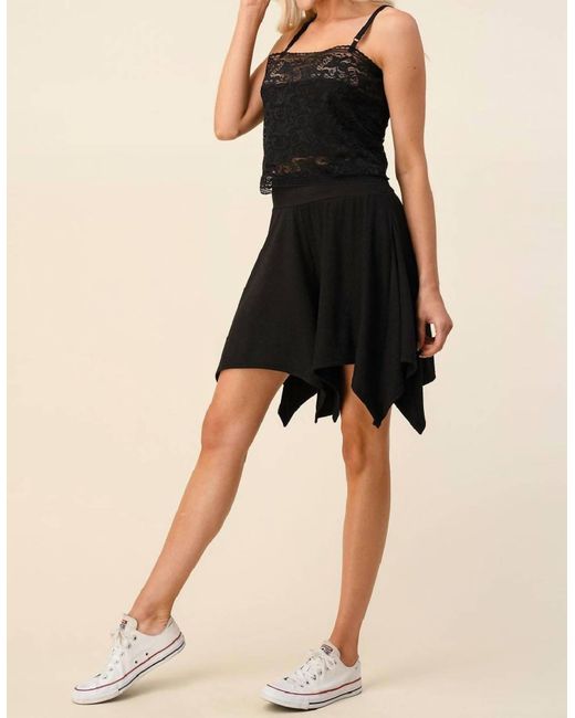 Blumin Black Flowy Asymmetrical Shorts