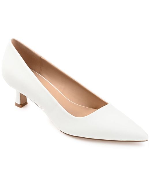 Journee Collection White Collection Celica Pump
