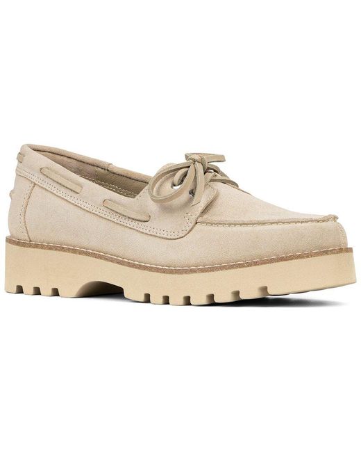 Donald J Pliner White Harlie02 Suede Lug Bottom Boat Shoe