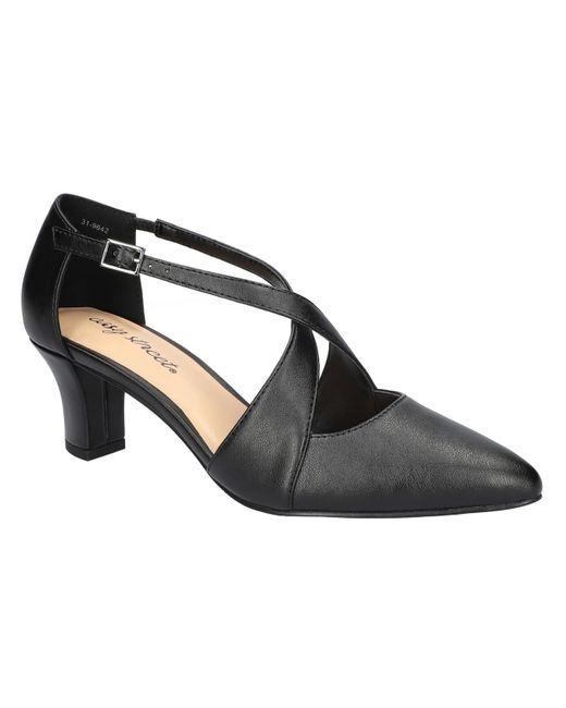 Easy Street Black Elegance Faux Leather Pointed Toe Pumps