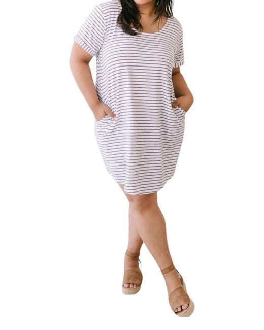 Davi & Dani Purple Buttoned To A T-Shirt Dress