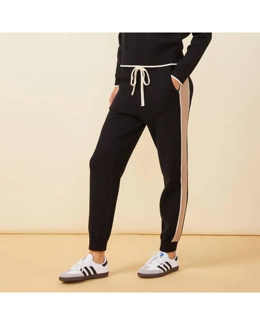 Monrow Black jogger Contrast Stripe