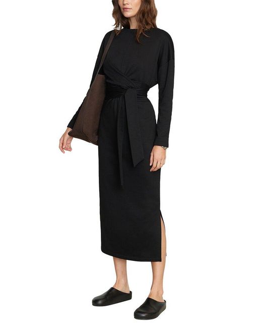 MODERN CITIZEN Black Audrey Tie-front Terry Dress