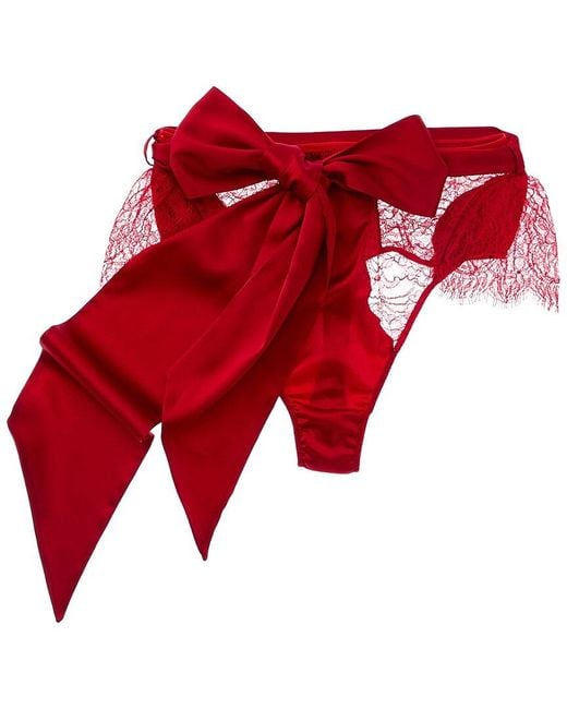 Kiki de Montparnasse Red Silk-blend Camaret High Waisted Thong