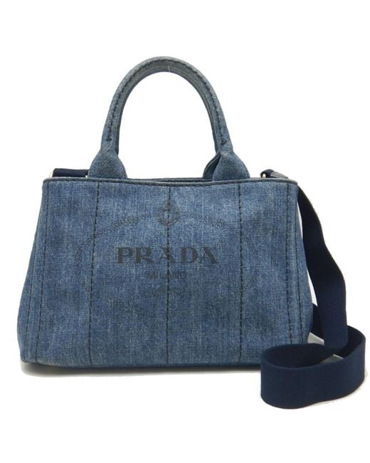 Prada Blue Canapa - Jeans Tote Bag (pre-owned)