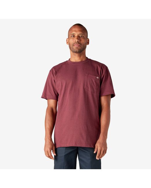 Dickies Red Short Sleeve Heavyweight T-shirt for men