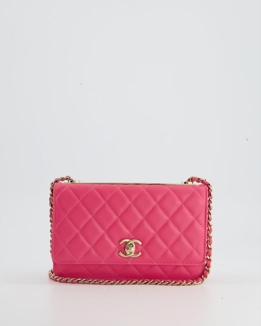 Chanel Pink Hot Quilted Trendy Wallet On Chain Bag
