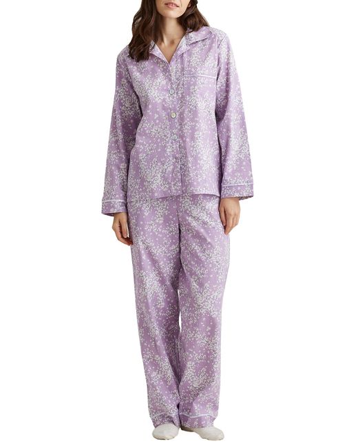 Papinelle Purple Cheri Blossom Woven Pajama Set