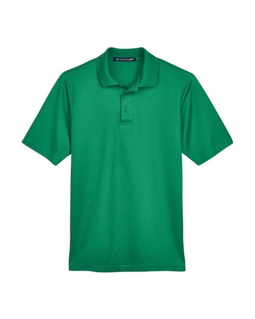 Devon & Jones Green Crownlux Performance Plaited Polo for men