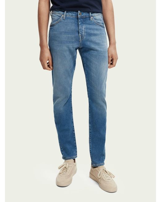 Scotch & Soda Blue The Singel Slim Tapered-fit Jeans for men