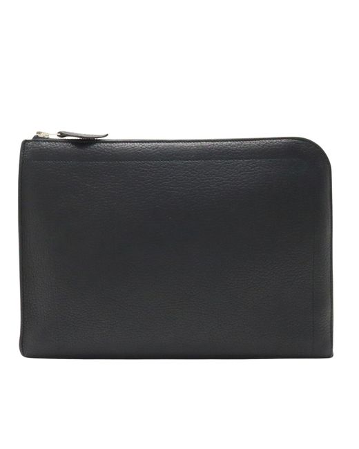 Hermès Black Pochette Leather Clutch Bag (pre-owned)
