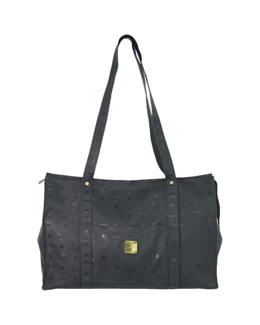 MCM Black Visetos Canvas Shoulder Bag (pre-owned)