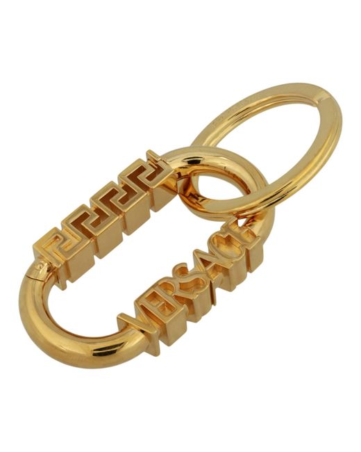 Versace Metallic Greca Logo Key Chain Charm