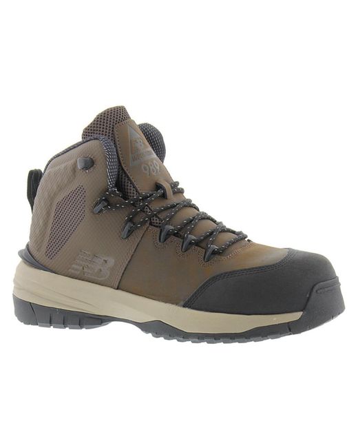 New Balance Brown 989v1 Leather Slip Resistant Work Boots for men
