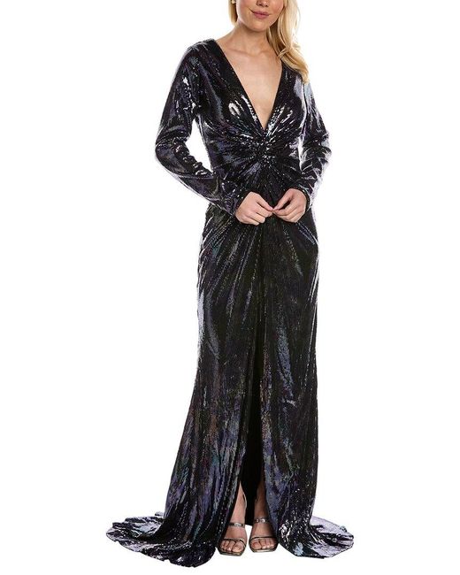 Rene Ruiz Black Sequin Gown