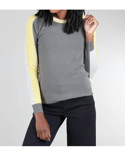 Pure Amici Lemon Accents Cashmere Sweater In Gray Lyst