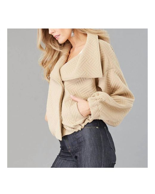 Lola & Sophie Natural Quilted Bubble Bomber Jacket