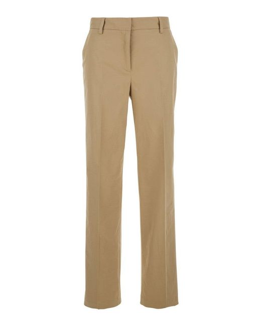 Antonelli Natural Pesaro' Tailored Pants With Pleats