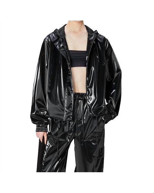 Rains Black String Parka Jacket