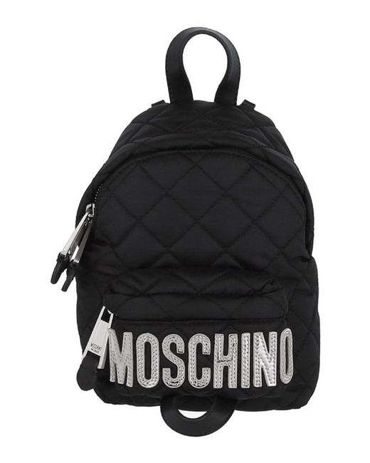 Moschino Black Quilted Nylon Backpack