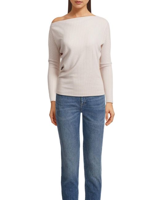 Enza Costa Blue Sweater Rib Slouch Top