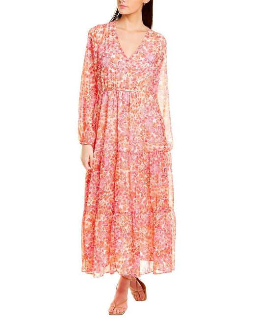 ANNA KAY Synthetic Long Sleeve Midi Dress in Pink | Lyst