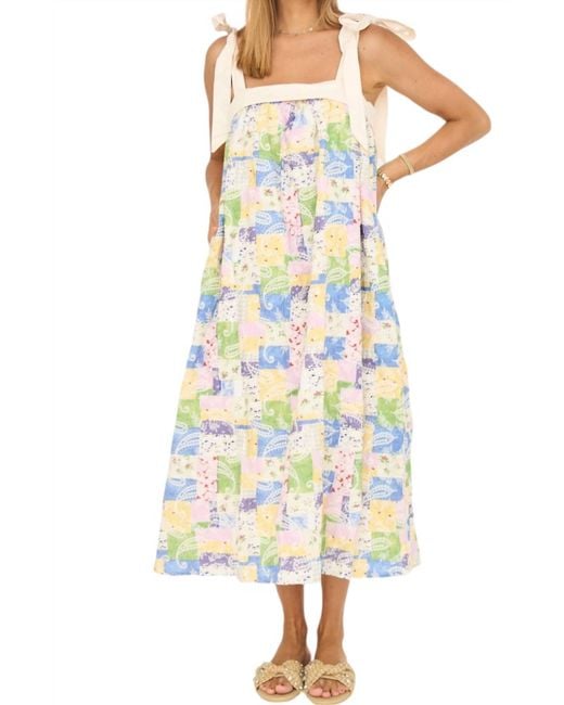 AUREUM Yellow The Hamptons Patchwork Midi Dress
