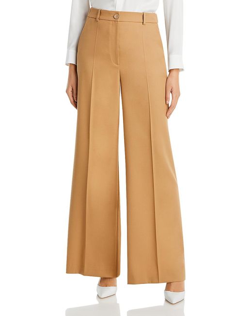 Boss Natural High Rise Solid Wide Leg Pants