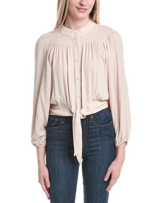 LUXE ALWAYS Blue Blouson Top