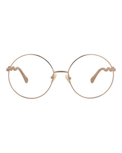 Chloé Natural Round-Frame Metal Optical Frames
