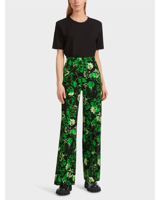 Marc Cain Green Welkom Floral Design Pant Contrasts Extremes