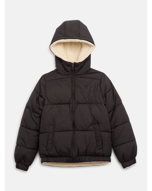 Guess Black Reversible Puffer Jacket (8-16) for men
