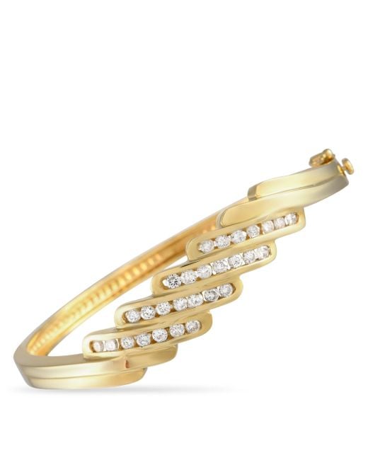 Non-Branded Metallic Lb Exclusive 14k Yellow 1.50ct Diamond Bangle Bracelet Mf01-012423