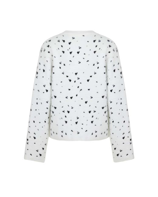 Nocturne White Printed Knit Cardigan