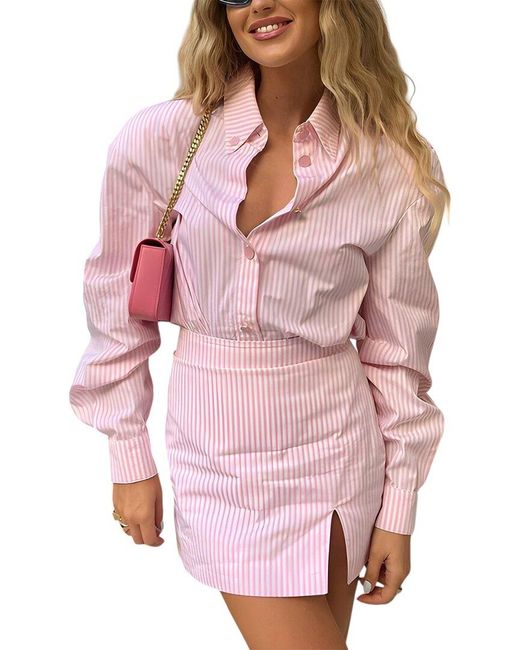 CAMILA BLANCO Pink 2Pc Shirt & Skirt Set
