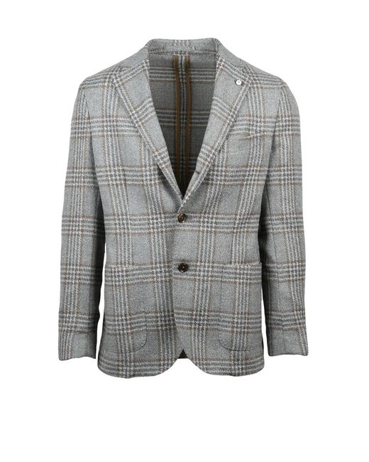 L.b.m. 1911 Gray Tailored Round Jacket for men