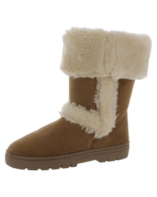 Style & Co. Natural Faux Suede Winter & Snow Boots