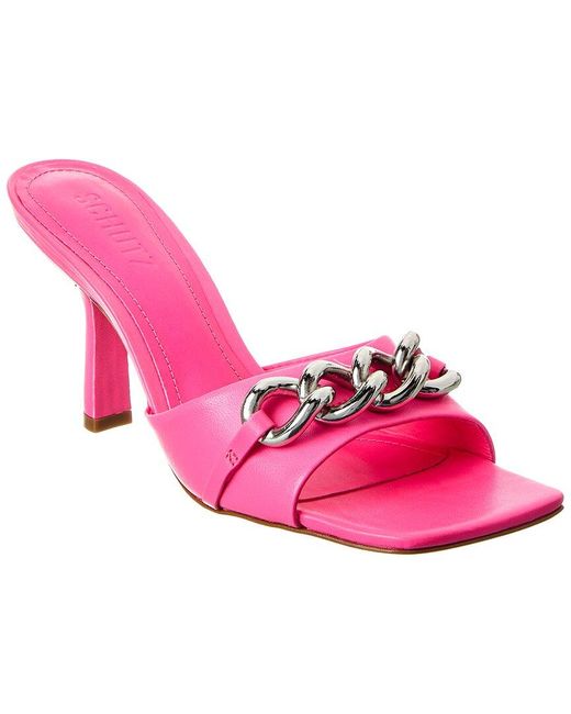 SCHUTZ SHOES Pink Ansley Leather Sandal