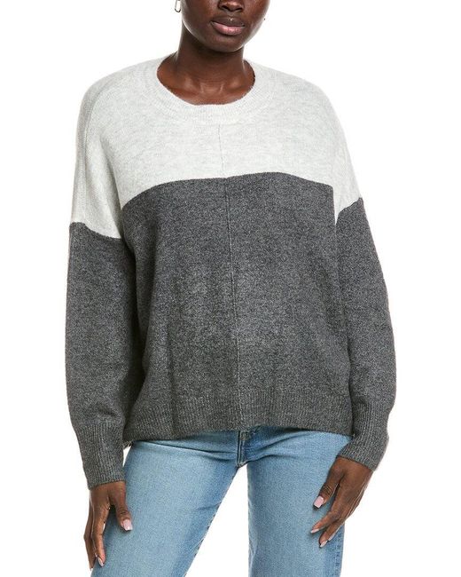 Vince Camuto Gray Colorblock Cozy Sweater