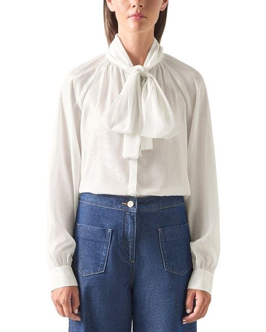 L.K.Bennett Blue Viv Blouse