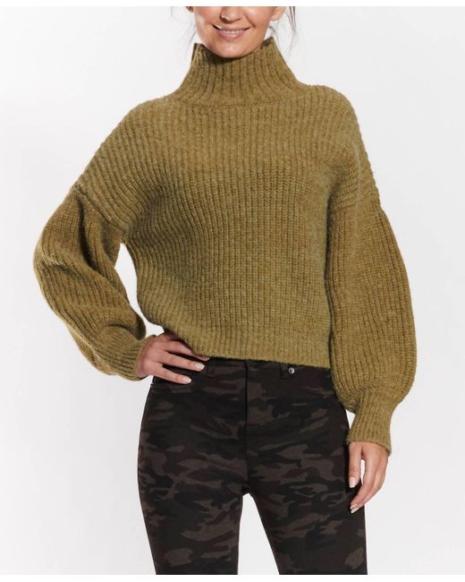 OAT New York Green Moss Mock Neck Sweater