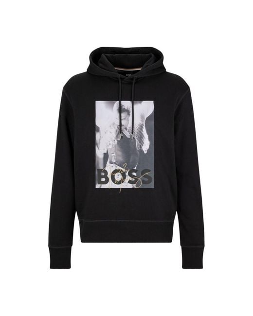 BOSS by HUGO BOSS X Freddie Mercury Cotton Graphic Hoodie in Black for Men  | Lyst