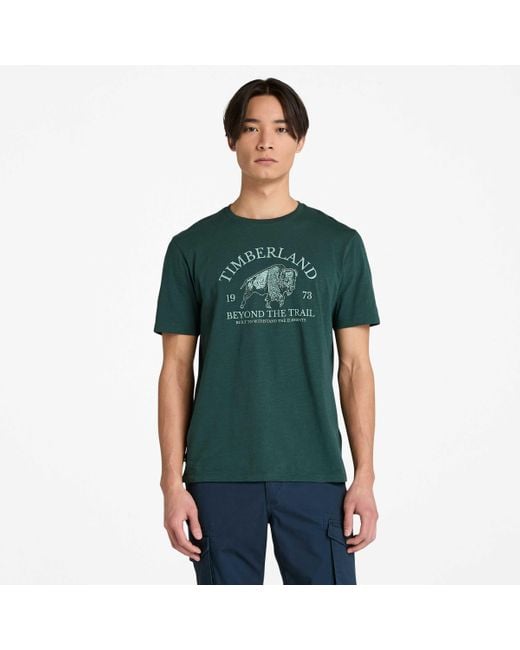 Timberland Green Graphic Short-Sleeve T-Shirt for men