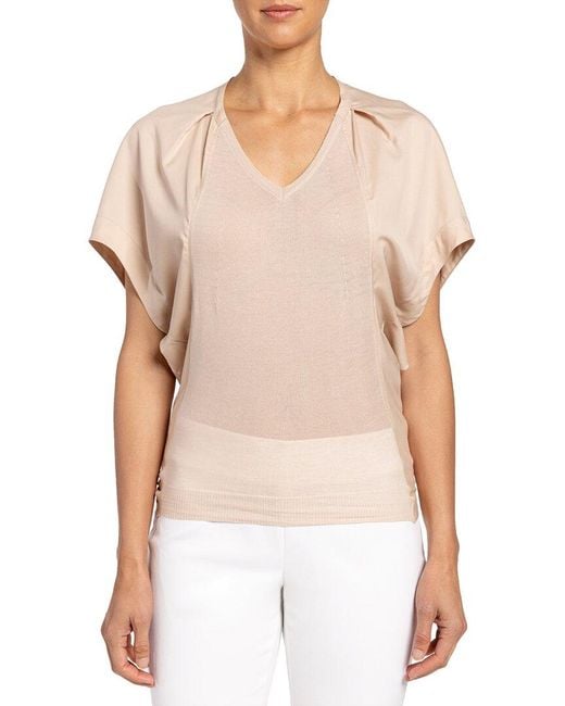 Santorelli Metallic Knit Top